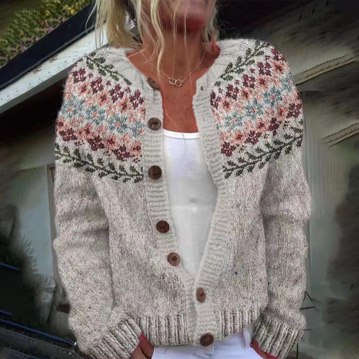 Madelyne | Vintage Islandzki Sweter z Wełny