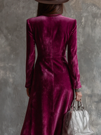 Vera | Welurowa Sukienka Blazer Maxi