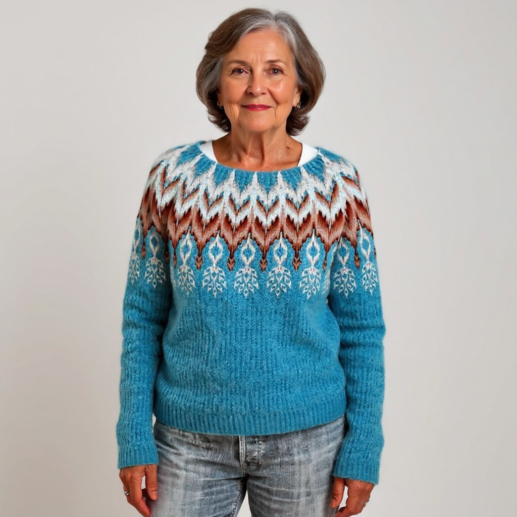 Evelyn | Vintage Islandzki Sweter z Wełny